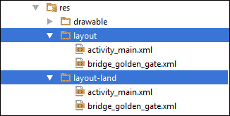 Explorer showing two files in the layout-land folder