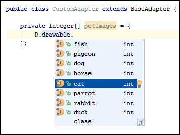 Drawable imahe popup list