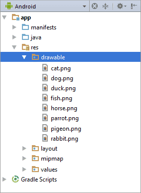 Image files copied to the drawable folder in Android Studio