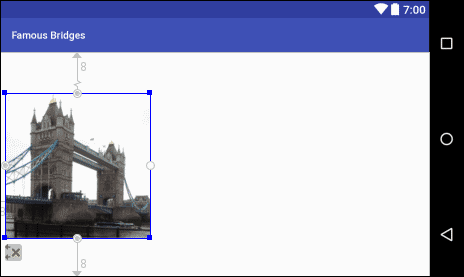 An ImageView with constraints added