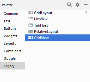 The GridView in Android Studio 3