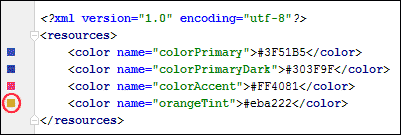 Colour square in the margins of Android Studio