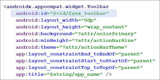 Android Studio 3 XML highlighting an ID change