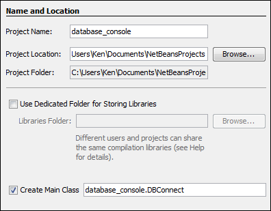 The New Project dialogue box in NetBeans