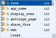 Context menu showing string resources